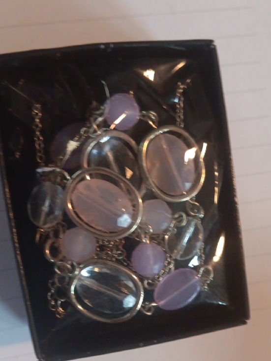 Avon Jewelry - Avon Lavender Purple Beaded Necklace with Gold-Tone Settings